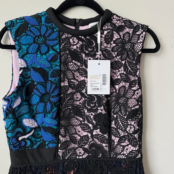 Self-Portrait Nina Pleated Dress in multi color Size 8 - Picture 7 of 15